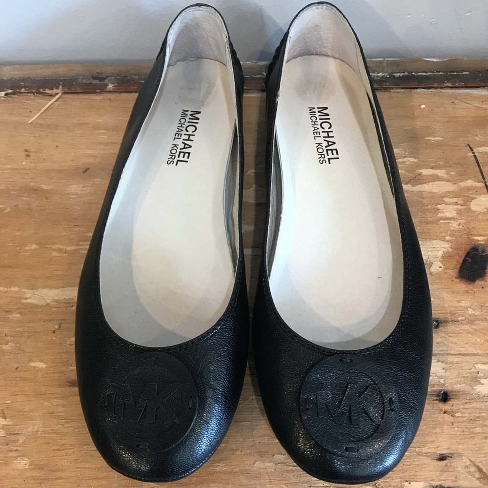 Michael Kors Black Leather Flats